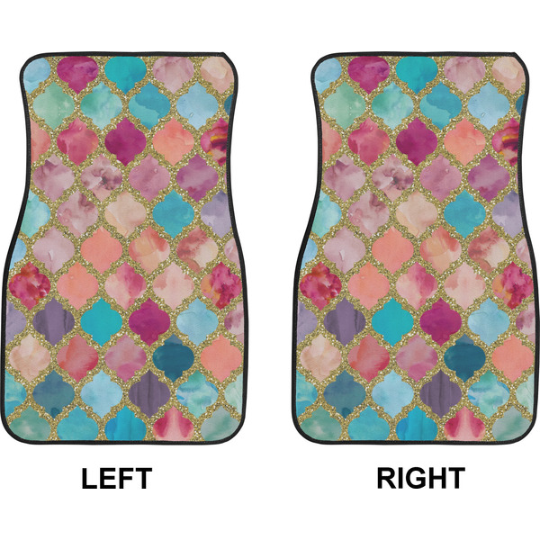 Glitter Moroccan Watercolor Car Mat Front - Approval