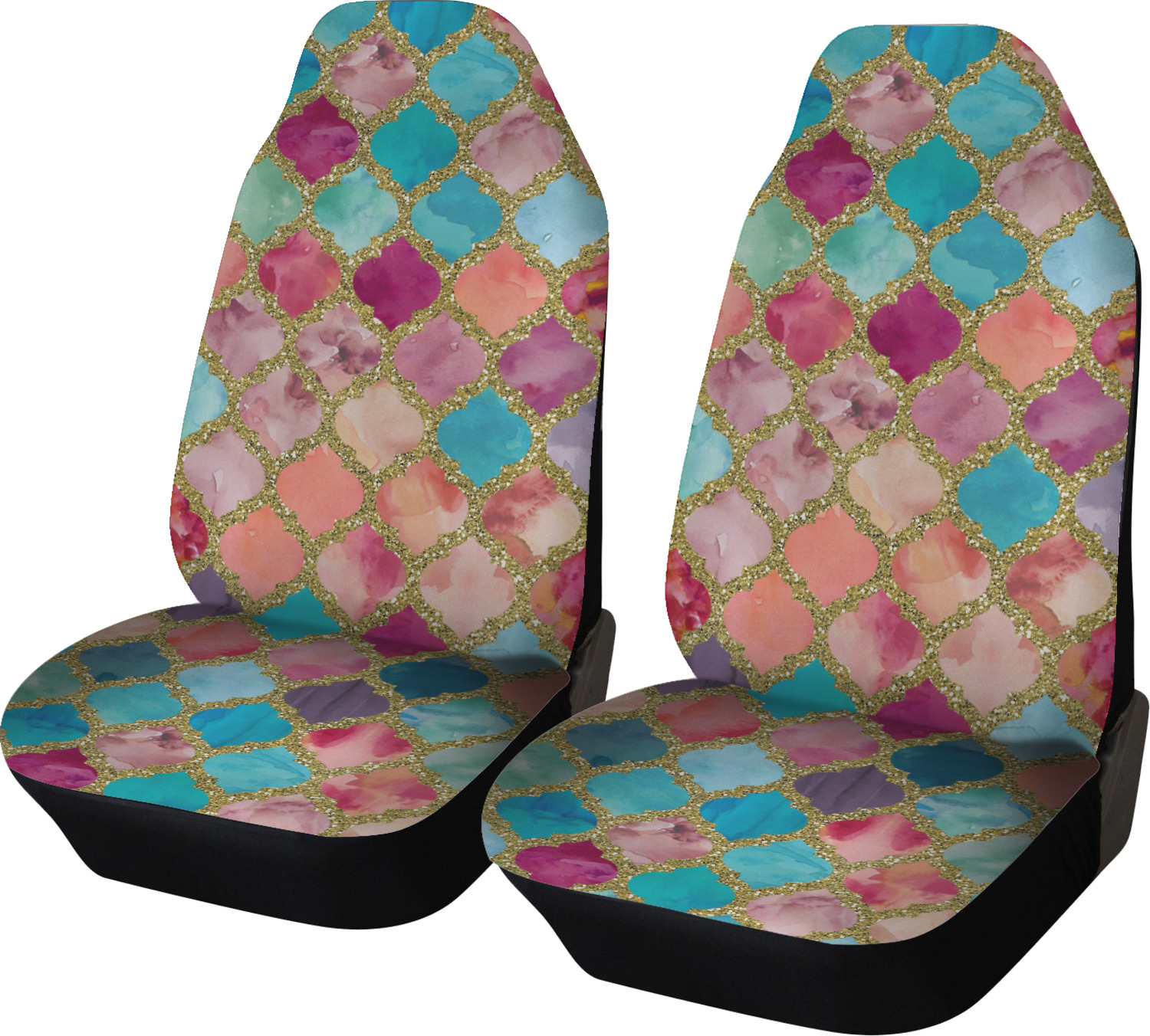 Glitter Moroccan Watercolor Car Seat Covers (Set of Two) YouCustomizeIt