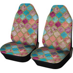 Glitter Moroccan Watercolor Car Seat Covers (Set of Two)