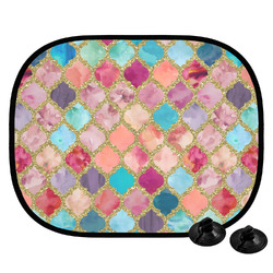 Glitter Moroccan Watercolor Car Side Window Sun Shade