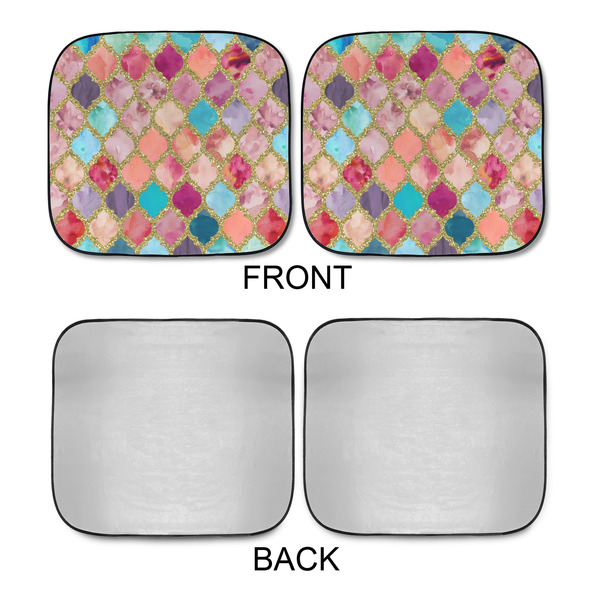 Glitter Moroccan Watercolor Car Sun Shades - APPROVAL