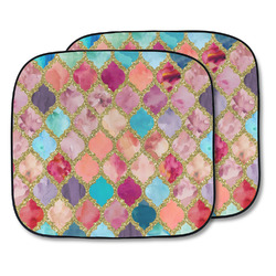 Glitter Moroccan Watercolor Car Sun Shade - Two Piece