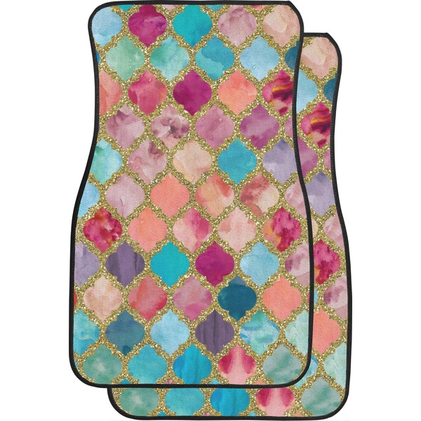 Custom Glitter Moroccan Watercolor Car Floor Mats