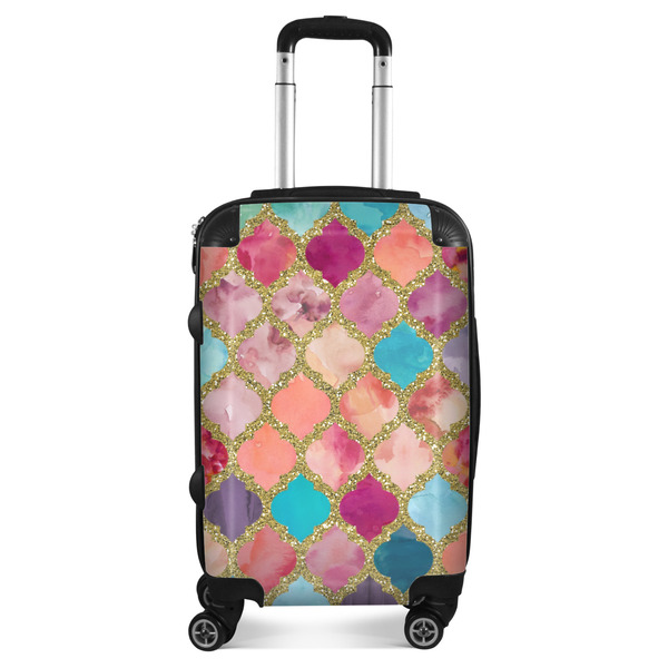 Custom Glitter Moroccan Watercolor Suitcase