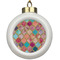 Glitter Moroccan Watercolor Ceramic Ball Ornament