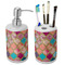 Glitter Moroccan Watercolor Ceramic Bathroom Accessories Set