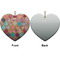 Glitter Moroccan Watercolor Ceramic Flat Ornament - Heart Front & Back (APPROVAL)