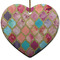 Glitter Moroccan Watercolor Heart Ceramic Ornament