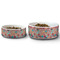 Glitter Moroccan Watercolor Ceramic Dog Bowls - Size Comparison