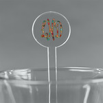 Glitter Moroccan Watercolor 5.5" Round Plastic Stir Sticks - Clear