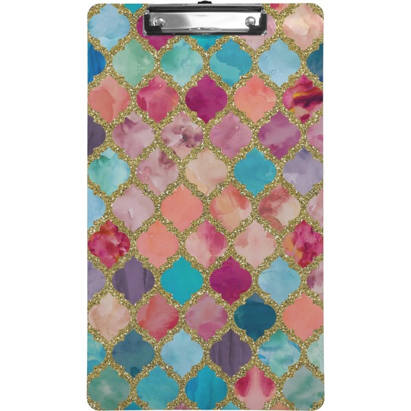 Glitter Moroccan Watercolor Clipboard (Legal)