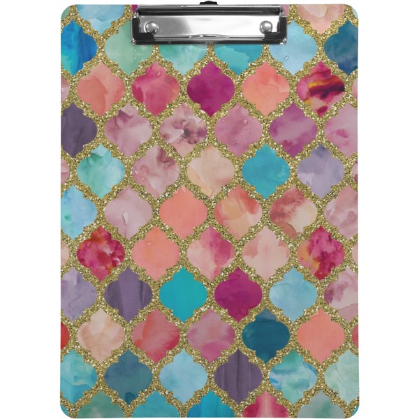 Custom Glitter Moroccan Watercolor Clipboard