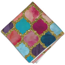 Glitter Moroccan Watercolor Cloth Dinner Napkin - Single