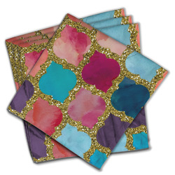 Glitter Moroccan Watercolor Cloth Napkins (Set of 4)