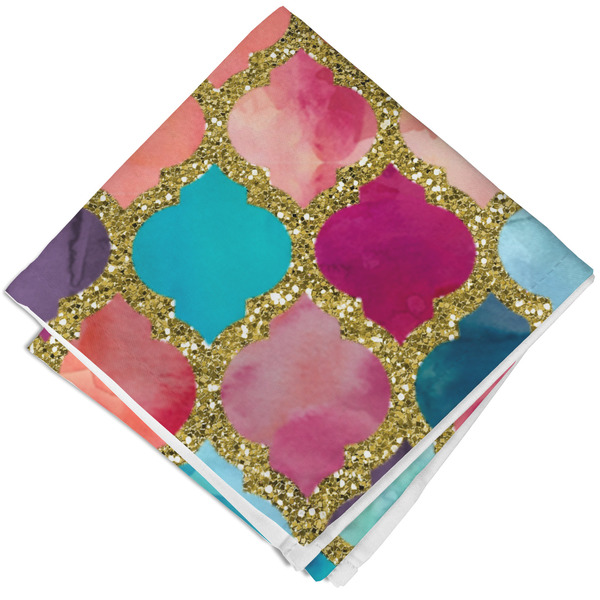 Custom Glitter Moroccan Watercolor Cloth Napkin