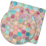 Glitter Moroccan Watercolor Rubber Backed Coaster