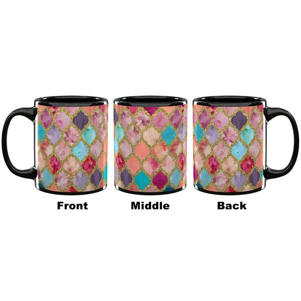 Glitter Moroccan Watercolor Coffee Mug - 11 oz - Black APPROVAL