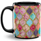 Glitter Moroccan Watercolor Coffee Mug - 11 oz - Full- Black