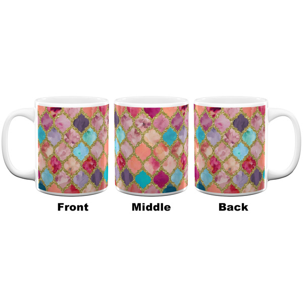 Glitter Moroccan Watercolor Coffee Mug - 11 oz - White APPROVAL