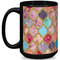 Glitter Moroccan Watercolor 15 Oz Coffee Mug - Black