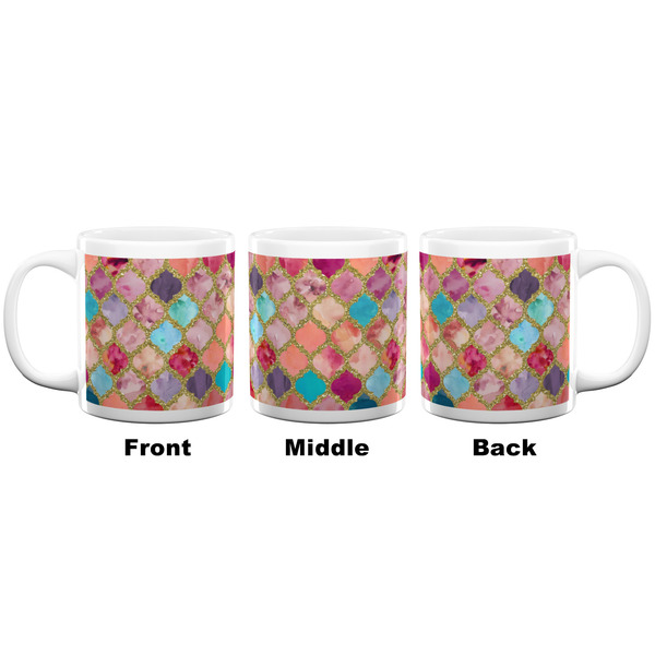 Glitter Moroccan Watercolor Coffee Mug - 20 oz - White APPROVAL