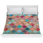 Glitter Moroccan Watercolor Comforter - King