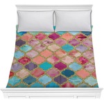 Glitter Moroccan Watercolor Comforter - Full / Queen