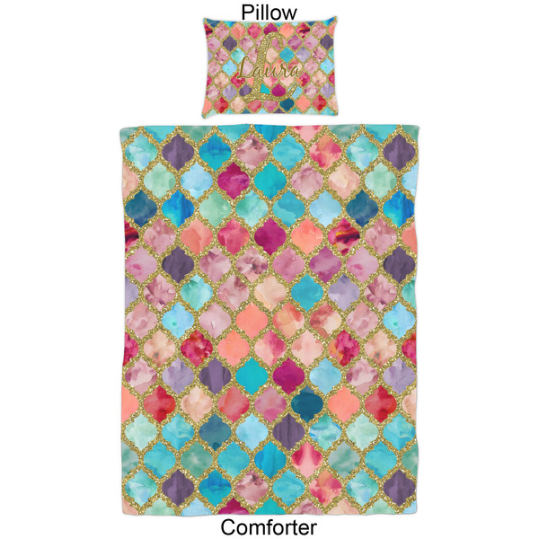 Glitter Moroccan Watercolor Comforter Set - Twin - Approval