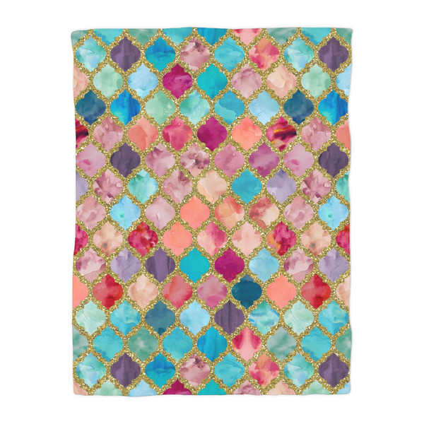 Glitter Moroccan Watercolor Comforter - Twin - Front