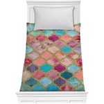 Glitter Moroccan Watercolor Comforter - Twin