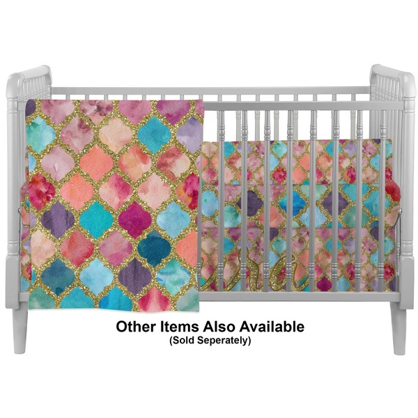 Glitter Moroccan Watercolor Crib - Profile Sold Seperately