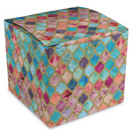 Glitter Moroccan Watercolor Cube Favor Gift Boxes