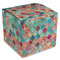 Glitter Moroccan Watercolor Cube Favor Gift Box - Front/Main