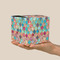 Glitter Moroccan Watercolor Cube Favor Gift Box - On Hand - Scale View