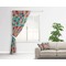 Glitter Moroccan Watercolor Curtain With Window and Rod - in Room Matching Pillow
