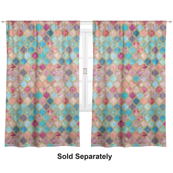 Glitter Moroccan Watercolor Curtains