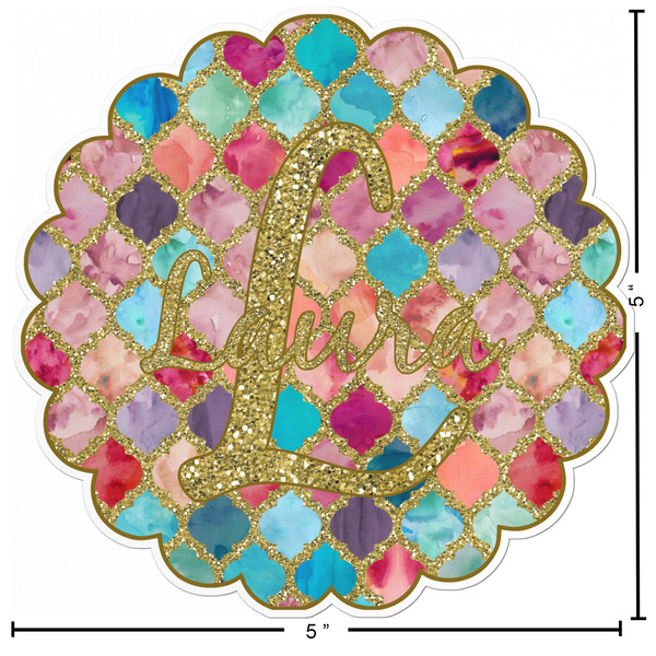 Glitter Moroccan Watercolor Custom Shape Iron On Patches - L - APPROVAL