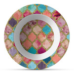 Glitter Moroccan Watercolor Plastic Bowl - Microwave Safe - Composite Polymer