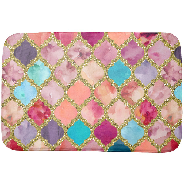 Custom Glitter Moroccan Watercolor Dish Drying Mat