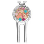 Glitter Moroccan Watercolor Golf Divot Tool & Ball Marker