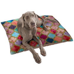 Glitter Moroccan Watercolor Dog Bed - Large