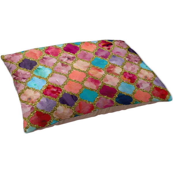 Glitter Moroccan Watercolor Dog Bed - Large