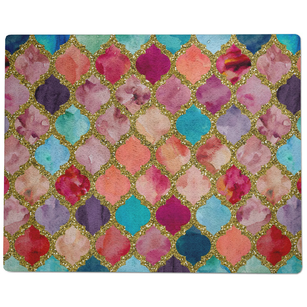 Glitter Moroccan Watercolor Dog Food Mat - Large without Bowls