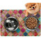 Glitter Moroccan Watercolor Dog Food Mat - Small LIFESTYLE