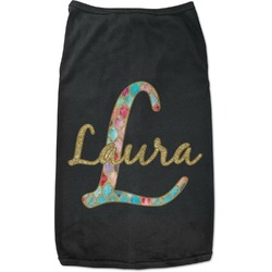 Glitter Moroccan Watercolor Black Pet Shirt