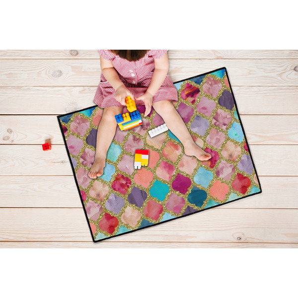 Glitter Moroccan Watercolor Door Mats - LIFESTYLE kid
