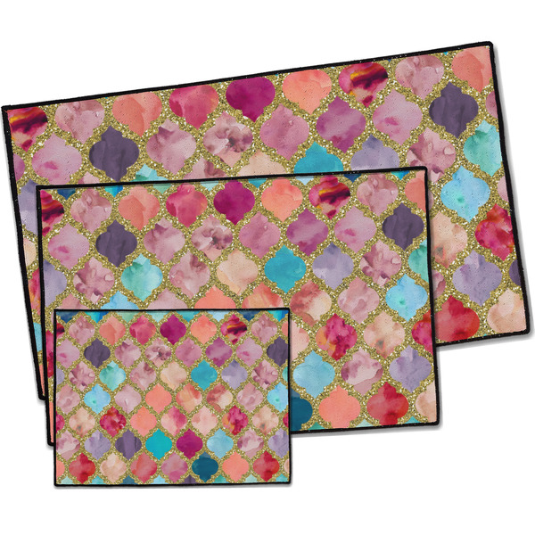 Glitter Moroccan Watercolor Door Mats - PARENT MAIN