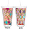 Glitter Moroccan Watercolor Double Wall Tumbler with Straw - Approval