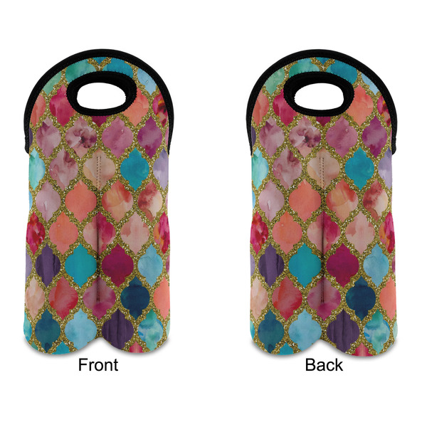 Glitter Moroccan Watercolor Double Wine Tote - APPROVAL (new)