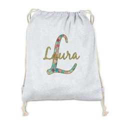 Glitter Moroccan Watercolor Drawstring Backpack - Sweatshirt Fleece - Double Sided